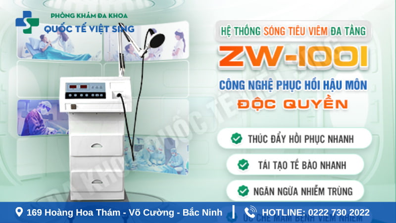 Ứng dụng hệ thống ZW-1001 phục hồi hậu môn 