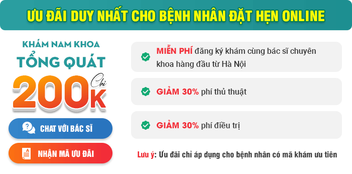 Ưu đãi khám phụ khoa tổng quát ĐẶT HẸN ONLINE